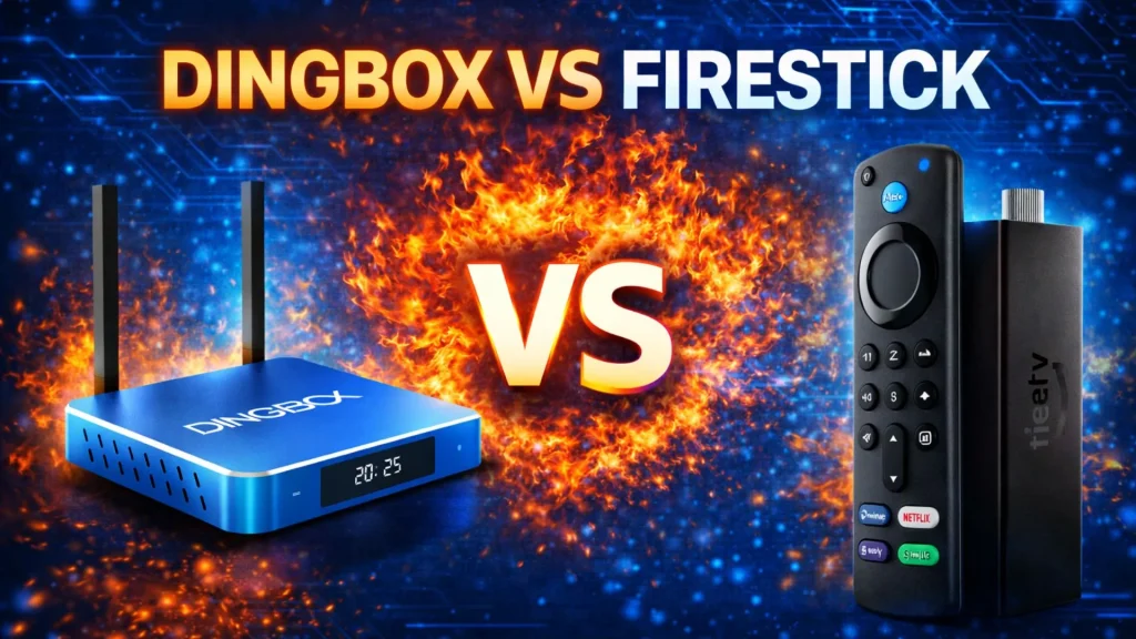 dingbox vs firestick comparison, dingbox tv box vs fire stick tv 4k